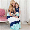 Image of Mom and Daughter Striped Mint Dress
