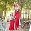 Image of Mom and Daughter Red Tassle Dress