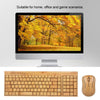 Image of 2.4G Wireless Bamboo PC Keyboard and Mouse Combo Combos Computer Keyboard Mice Office Handcrafted Natural Wooden Plug and Play