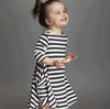 Image of Mom and Daughter Black thin stripe dress