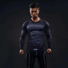 Image of SUPERMAN BLACK MAN OF STEEL Long Sleeves Compression Shirt