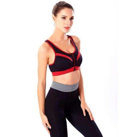 Alexas' Professional Shockproof Zipper Sports Bra